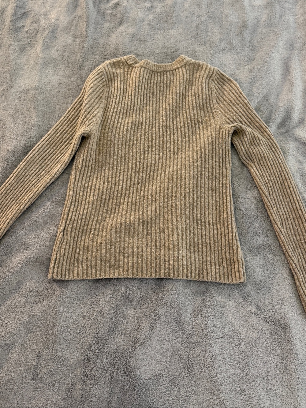 Abercrombie & Fitch Women's Ribbed Crewneck Sweater in Taupe - Size Small - Picture 5 of 6